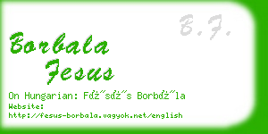 borbala fesus business card